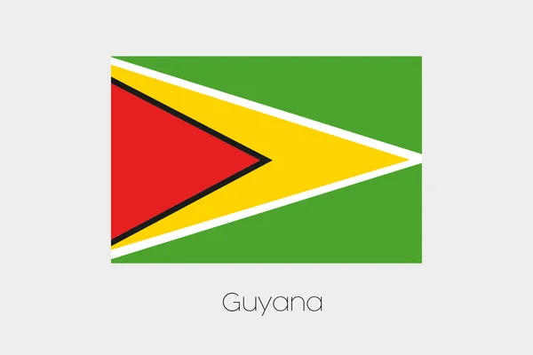 Ilustración de la bandera, con nombre, del país de Guyana — Archivo Imágenes Vectoriales