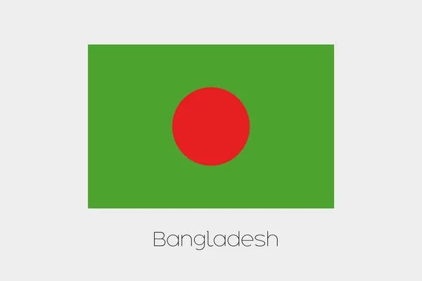 Ilustração da bandeira, com nome, do país de Banglades — Vetor de Stock