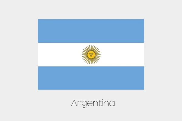 Illustration of the flag, with name, of the country of Argentina — Stock Vector