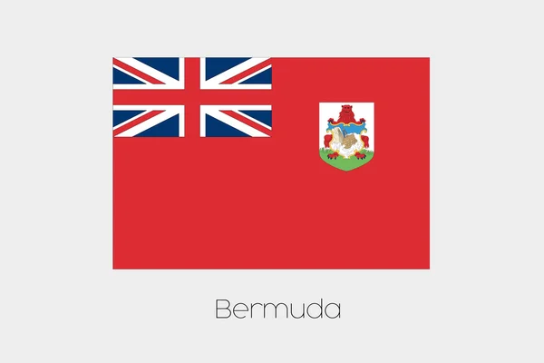 Ilustración de la bandera, con nombre, del país de las Bermudas — Vector de stock