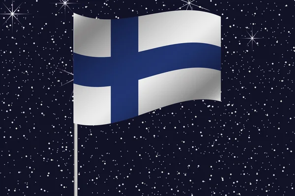 3D-afbeelding vlag zwaaien in de nachtelijke hemel van het land van — Stockvector
