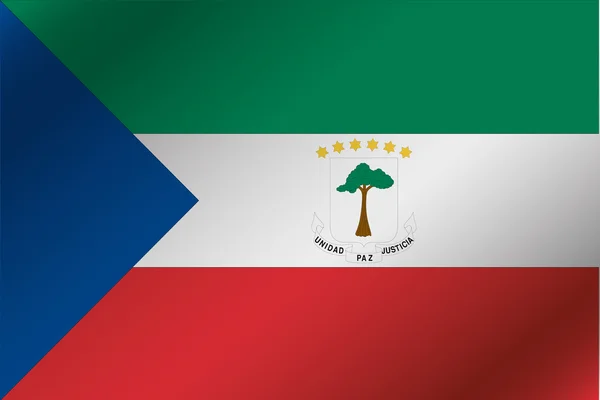 적도 Guinuea의 국가의 3d 물결 깃발 그림 — 스톡 벡터