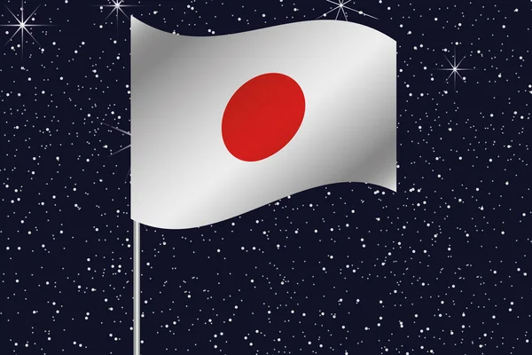 3D Bandeira Ilustração acenando no céu noturno do país de — Vetor de Stock