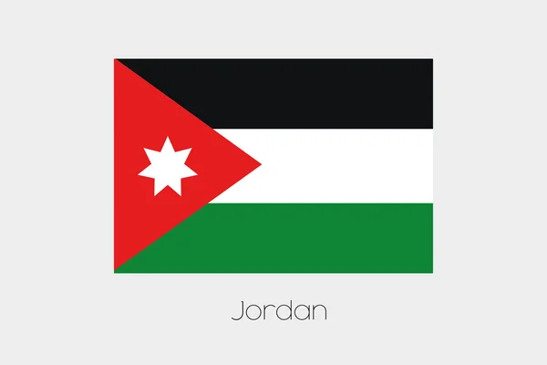 Illustratie van de vlag, met de naam van het land van Jordan — Stockvector