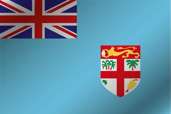 Ilustración de la bandera ondulada 3D del país de Fiji — Vector de stock