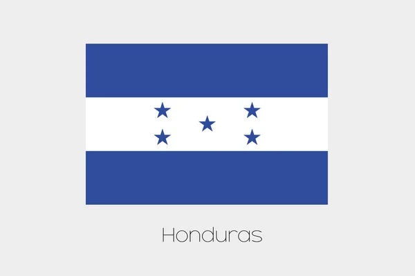 Ilustrace vlajky, s názvem země Hondurasu — Stockový vektor