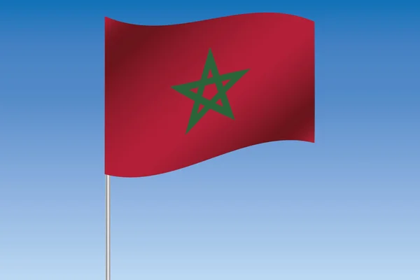 3D Bandeira Ilustração acenando no céu do país de Marrocos — Vetor de Stock