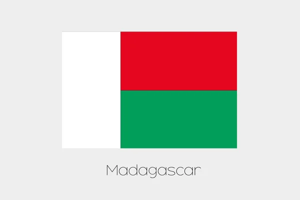 Ilustrace vlajky, s názvem země Madagasca — Stockový vektor