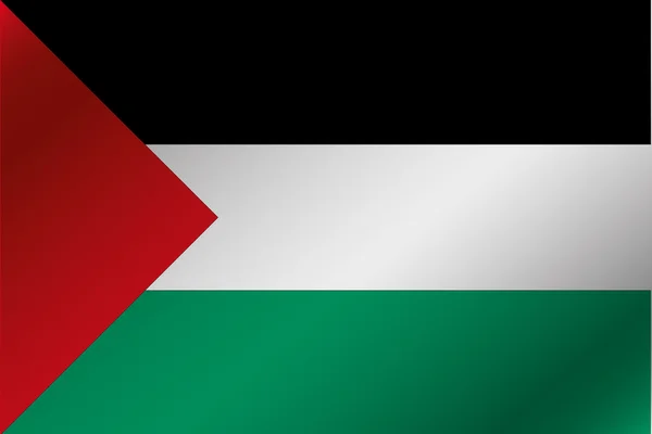 3D vlnité ilustrace vlajka země Palestiny — Stockový vektor
