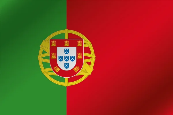 Bandera ondulada 3D Ilustración del país de Portugal — Archivo Imágenes Vectoriales