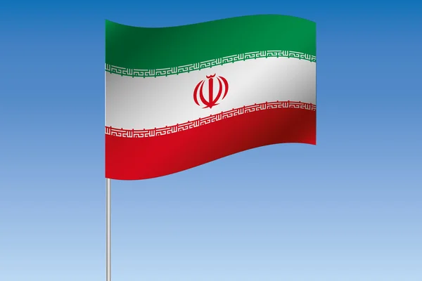 3D Flag Illustrazione sventola nel cielo del paese dell'Iran — Vettoriale Stock