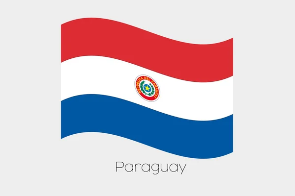3D Waving Flag Illustration of the country of  Paraguay — Stock Vector