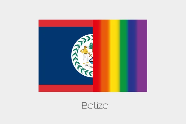 Lgbt flag Illustration mit der Flagge von Belize — Stockvektor