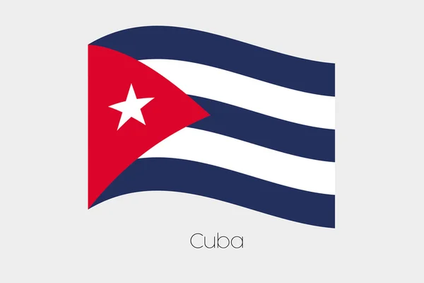 3D Izometrické ilustrace vlajka země Kuba — Stockový vektor
