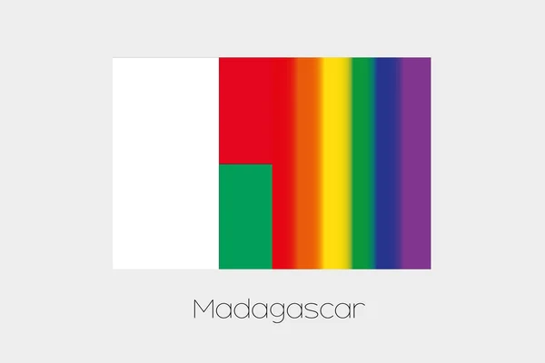 LGBT vlag illustratie met de vlag van Madagaskar — Stockvector