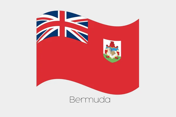 Ilustración de la bandera isométrica 3D del país de las Bermudas — Vector de stock