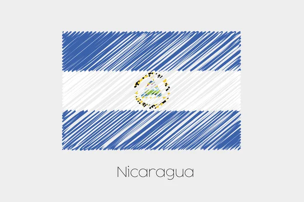 Scribbled Flag Illustration of the country of Nicaragua — Stock Vector