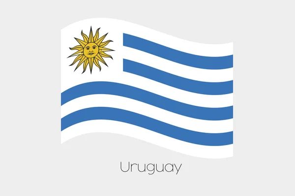3D machać flaga ilustracja kraju Urugwaju — Wektor stockowy