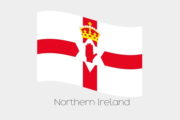 Drapeau ondulé 3D Illustration du pays d'Irlande du Nord — Image vectorielle