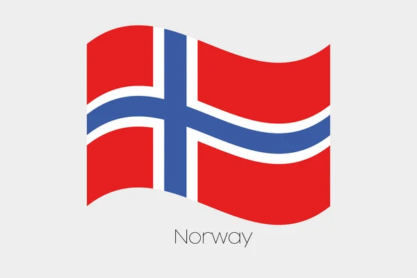 3D Flaggenschwenken Illustration des Landes Norwegen — Stockvektor