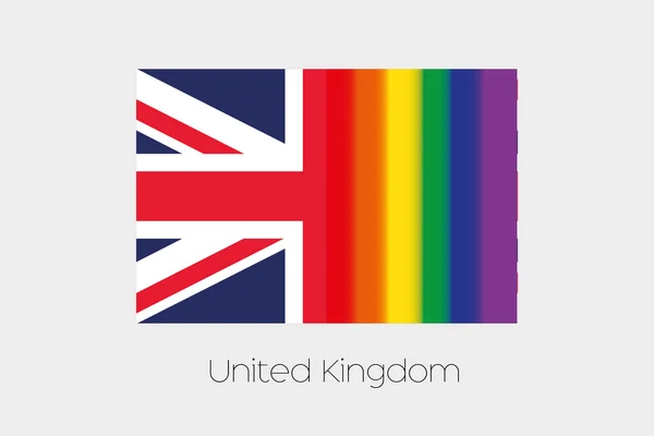 Bandiera LGBT Illustrazione con la bandiera di United Kingdom — Vettoriale Stock