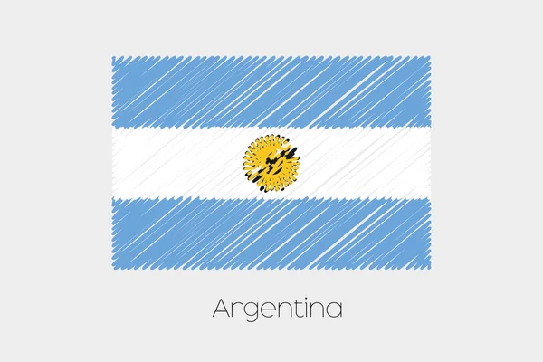 Scribbled Flag Illustration of the country of Argentina — Stock Vector