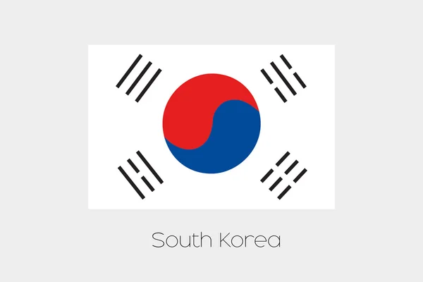 韓国の国の名で、旗のイラスト — ストックベクタ