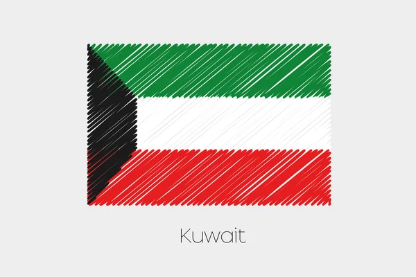 Szálasanyaggal jelző ábra az ország, Kuvait — Stock Vector