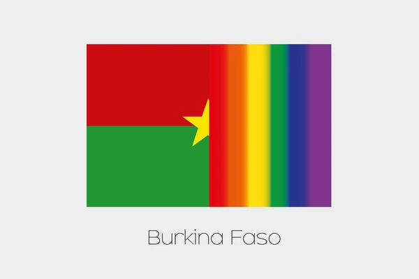 LGBT Flag Illustration with the flag of Burkina Faso — Stock Vector