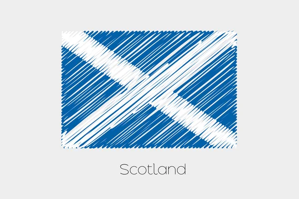 Scribbled vlag illustratie van het land van Schotland — Stockvector