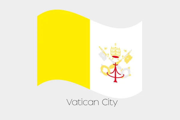 3D Flaggenschwenken Illustration des Landes von Vatican — Stockvektor