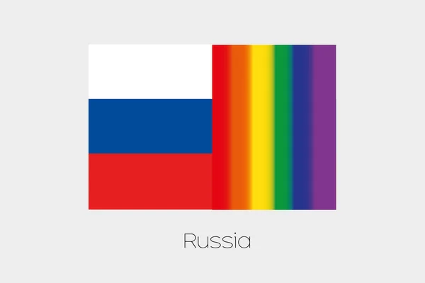 LGBT Flag Illustration with the flag of Russia — Stock Vector