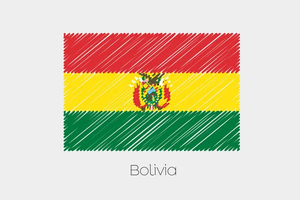 Drapeau gravé Illustration du pays de Bolivie — Image vectorielle