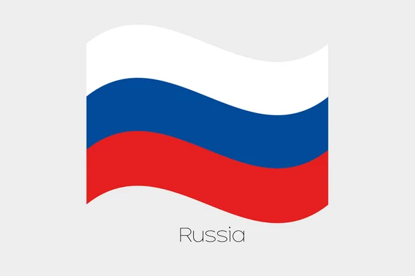 3D Waving Flag Illustration of the country of  Russia — Stock Vector