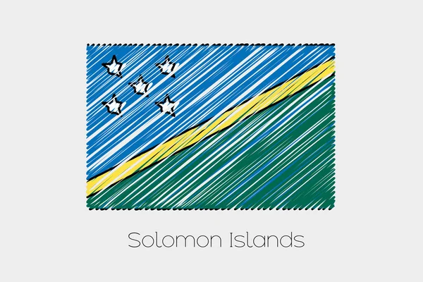 Scribbled vlag illustratie van het land van Salomonseilanden — Stockvector