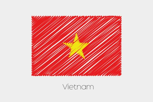 Ilustrasi Bendera yang Ditulis dari negara Vietnam - Stok Vektor