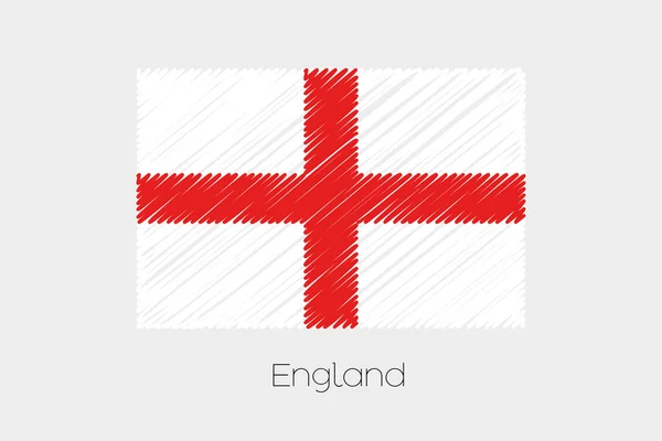 Gekritzelte Flagge des Landes England — Stockvektor