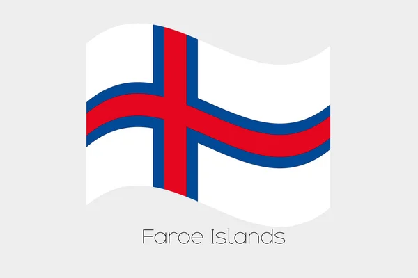 Bandera ondeante 3D Ilustración del país de las Islas Feroe — Archivo Imágenes Vectoriales