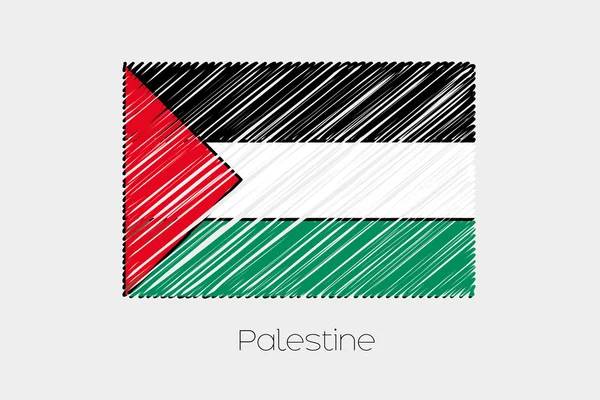 Bandiera Scribbled Illustrazione del paese della Palestina — Vettoriale Stock