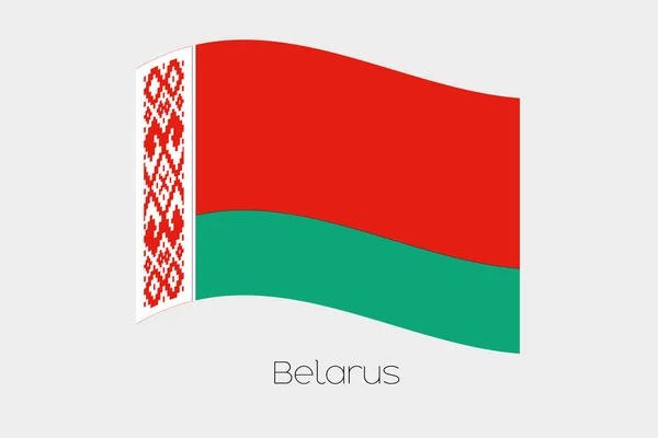 Иллюстрация трехмерного изометрического флага Беларуси — стоковый вектор