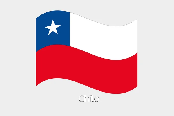 3D ισομετρική απεικόνιση της σημαίας της χώρας της Χιλής — Διανυσματικό Αρχείο