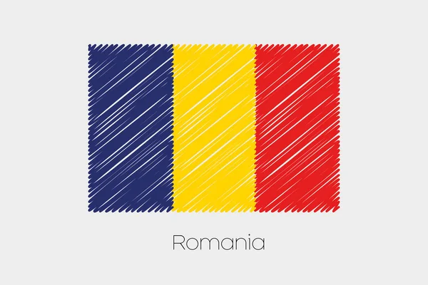 Klottrade flagga Illustration av landet av Rumänien — Stock vektor