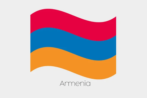 3D Isomric Flag Illustrazione del paese di Armenia — Vettoriale Stock