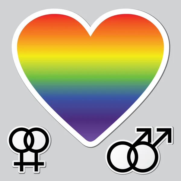 Illustrations of Gay and Lesbian Pictograms — Stock Vector