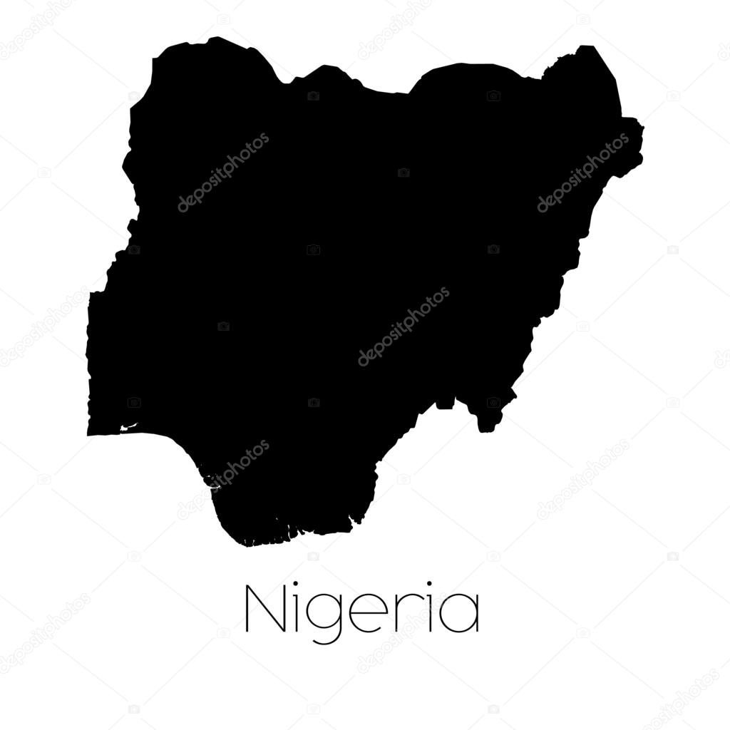 Country Shape isolated on background of the country of Nigeria