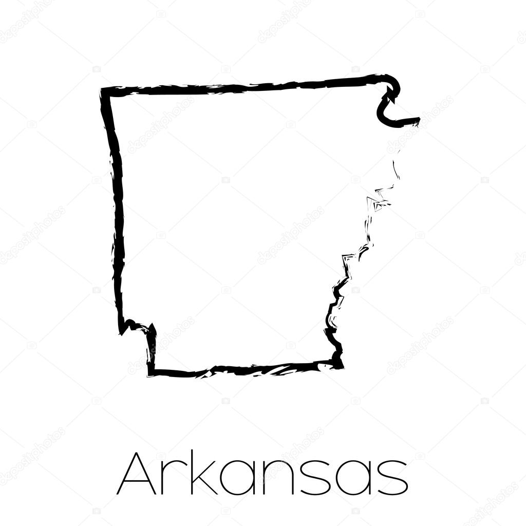 Scribbled shape of the State of Arkansas