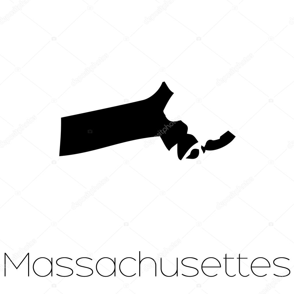 Illustrated Shape of the State of Massachusettes