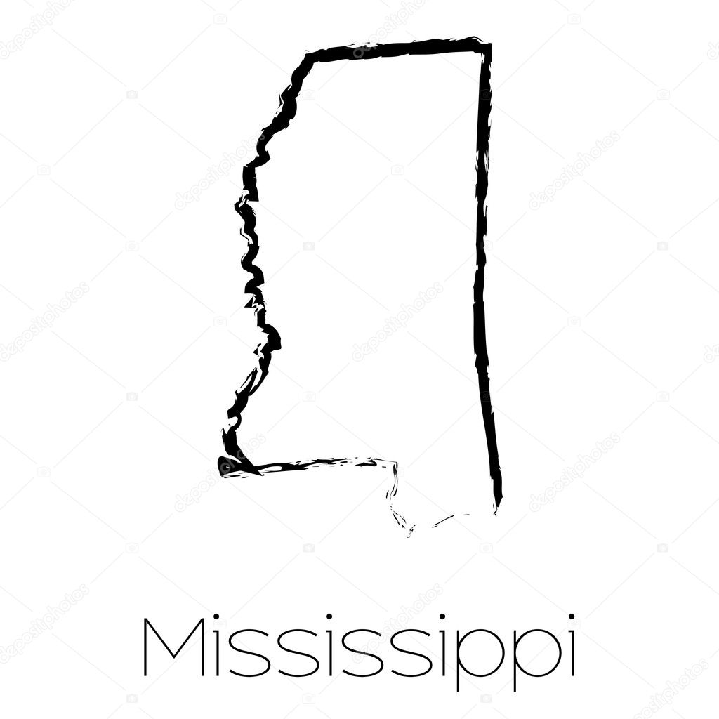Scribbled shape of the State of Mississippi