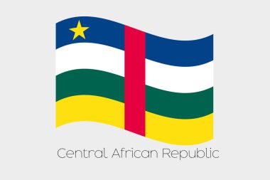 Orta Afrika ülkesi 3D izometrik bayrağı çizimi