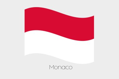 3D sallayarak bayrak illüstrasyon, Monako ülkenin